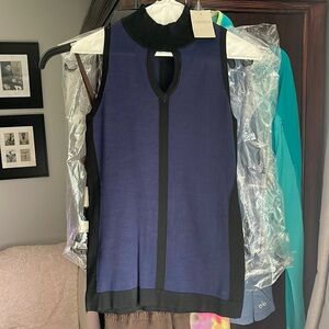 Carmen Marc Valvo sleeveless mock neck